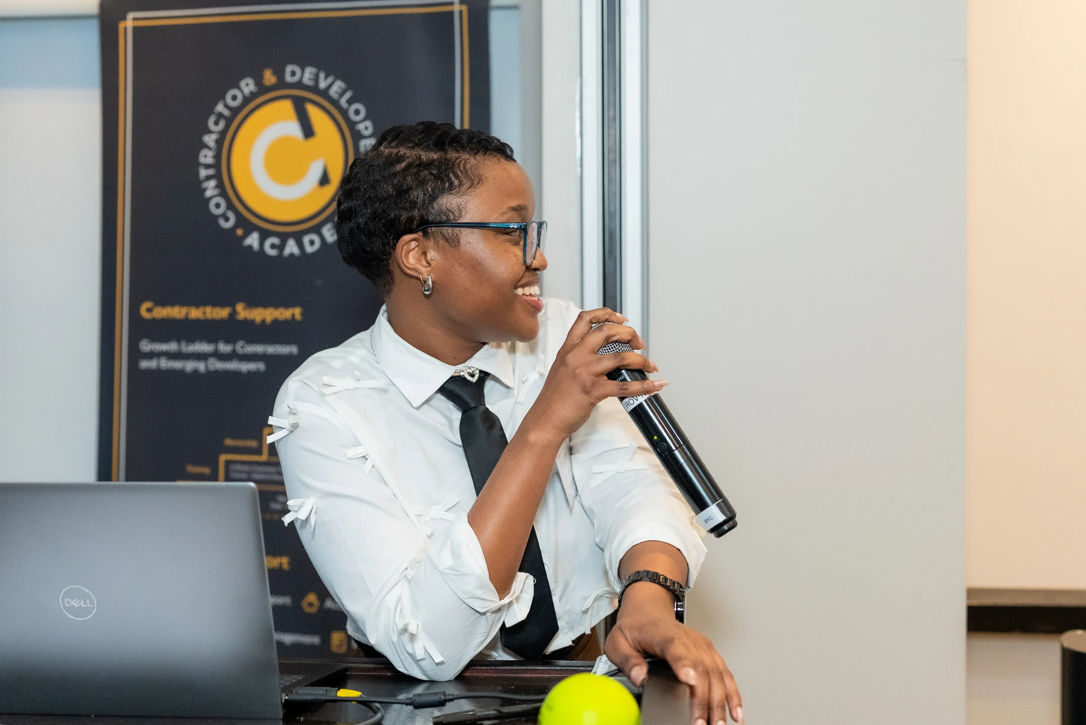 Facilitator working with group